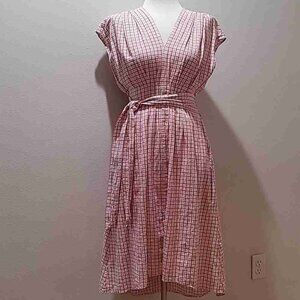CASUAL MINIMALIST PEPPERMINT CAP SLEEVE SHIRT DRESS WOMENS MEDIUM
